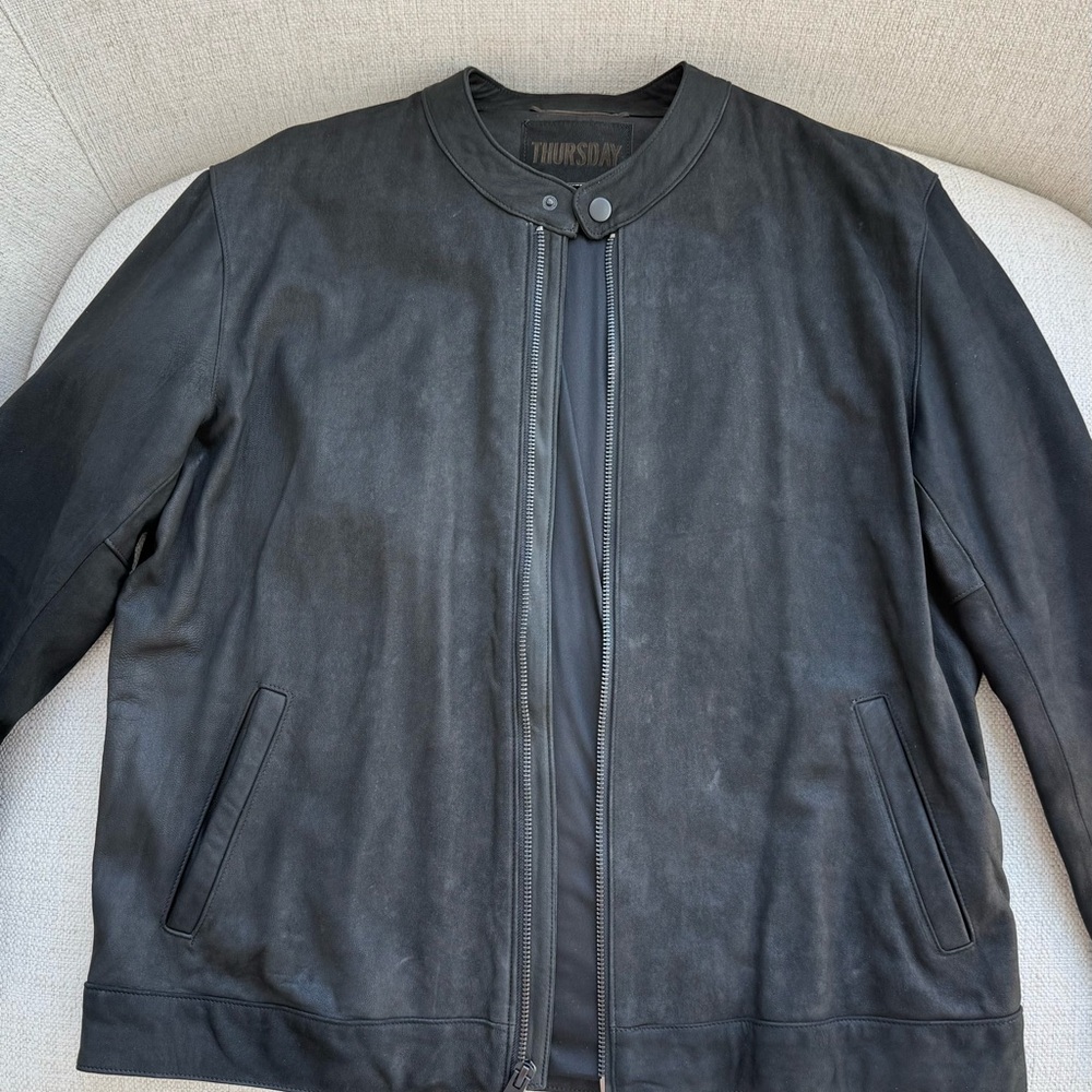 Thursday Boot Company Charcoal Leather Jacket